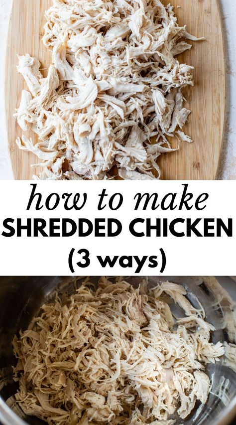 Use Shredded Chicken, Boil Chicken To Shred, Steam Chicken Recipe, Chicken In The Instant Pot, Sauce Ideas, Shredded Chicken Sandwiches, Shredded Chicken Crockpot, Instant Pot Slow Cooker, Easy Shredded Chicken