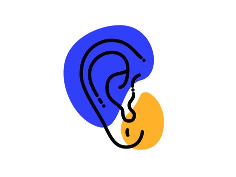 five senses - hearing hearing line colorblock ear icon illustration senses Dark Things, Ear Art, Five Senses, Vi Design, Experiential, Art Plastique, Branding Inspiration, Tufted Rug, Icon Illustration