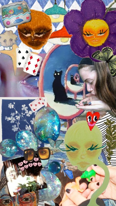 wonderland 70s Collage, She Drives Me Crazy, One Last Kiss, Board Wallpaper, Cowgirl Couture, How To Make Fire, 70s Vibes, Vintage Poster Design, Trippy Wallpaper