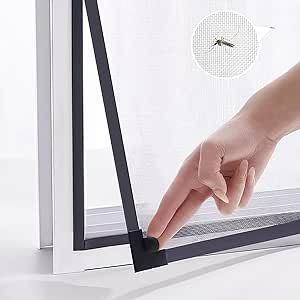 Magnetic Window Screen - DIY Window Screen Anti Mosquito Mesh Window Screens for House Windows Magnetic Screen Window Adjustable Net Fiberglass Fine Screen with Grey Mesh (47''x71'') Diy Window Screen, Screen Window, Window Screen, Anti Mosquito, Diy Window, Window Screens, Ceiling Fan In Kitchen, Window Hardware, House Windows