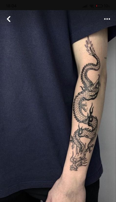 Dragon Tattoo Forearm, Dragon Tattoo Shoulder, Dragon Tattoo Arm, Dragon Tattoos For Men, Chinese Dragon Tattoos, Small Forearm Tattoos, Dragon Sleeve Tattoos, Dragon Tattoo For Women, Forearm Tattoo Design