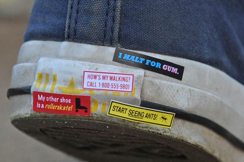 Shoe bumper stickers! #classy Pants On Fire, Truck Bumper, Funny Quotes Pictures, Little Einsteins, Sweet Accessories, Converse All Stars, Handmade Kids, Roller Derby, If The Shoe Fits