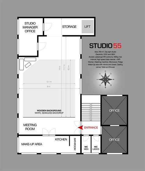 Photography Studio Plan, Photography Studio Floor Plans, Film Studio Design, Photography Studio Layout, Photography Studio Interior Design, Photography Studio Spaces, Ruangan Studio, Photo Studio Design, Studio Floor Plans