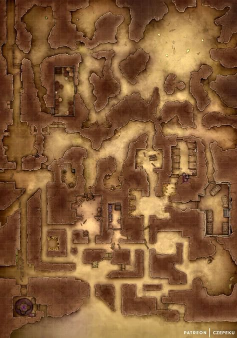 Desert Battlemap, Giants Dnd, Dnd Dungeon Maps, Dnd Desert, Desert Cave, Roll20 Maps, Grid Rpg, Ancient Greece Art, Desert Map