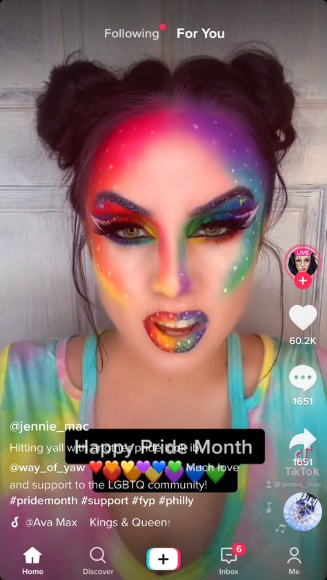 90’s Makeup, 80s Makeup Looks, Halo Eye Makeup, 80s Makeup, Pride Makeup, Rave Makeup, Unicorn Makeup, Makeup Is Life, Rainbow Makeup