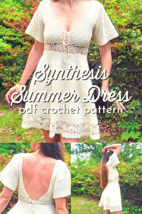 Crochet Dress Boho Pattern, Crochet Dress Top Pattern Free, Crochet Spring Dress Free Pattern, Summer Dresses Crochet, Crochet Midi Dress Pattern, Crochet Top With Sleeves Pattern Free, Crochet Milkmaid Dress, Crochet Sundress Free Pattern, Crochet Long Dress Pattern Free