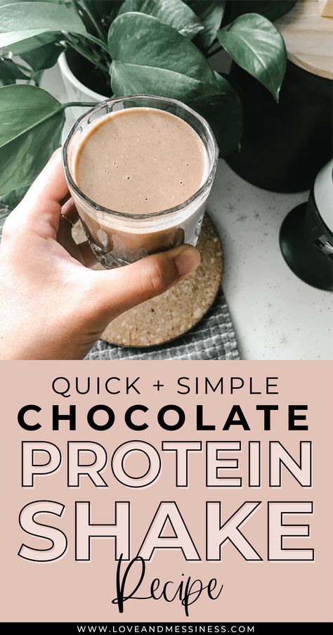 Easy Simple Protein Shakes, Boost Protein Drink, Chocolate Protein Powder Recipes Shakes, Chocolate Protein Shake Recipes, Breakfast Protein Shake Recipes, Orgain Chocolate Protein Shake Recipes, Chocolate Milk Protein Shake, Quick Protein Shakes, Protein Powder Shakes Chocolate