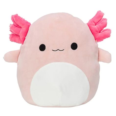 Archie the Axolotl is a pink Squishmallow. Have you met Archie the Axolotl? This shy Squishmallow has a special talent – he talks with his hands! Archie loves to play soccer and even started a club for Squishmallows to play and learn Squishmallow Sign. Someday you might see him play in the Squishmallow Cup! Archie is a pale pink color on his body with bright pink gills on either side of his head. He has small, stubby arms and a white belly. He has round black eyes and a cat-like smile. In Archie Squishmallow Wallpaper, Pink Squishmallow, Axolotl Squishmallow, Muñeca Baby Alive, Cute Squishies, Play And Learn, Kawaii Plushies, Play Soccer, Rainbow Loom