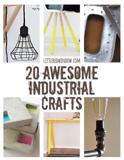 20 Awesome Industrial Crafts  |  littleredwindow.com Do It Yourself Decoration, Craft Room Tables, Style Deco, Different Kinds, Crafty Projects, Crafty Craft, Crafty Diy, Diy Projects To Try, Diy Inspiration