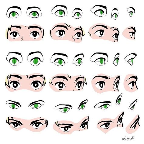 Admins: Lexi & Jade on Instagram: “|credit: miyuli on twitter| . Eye positions ~ @jadecockroach” How To Draw Anime Eyes, Artist Tutorials, Realistic Eye Drawing, Face Angles, Eye Expressions, 얼굴 드로잉, Draw Eyes, Drawing Eyes, 얼굴 그리기