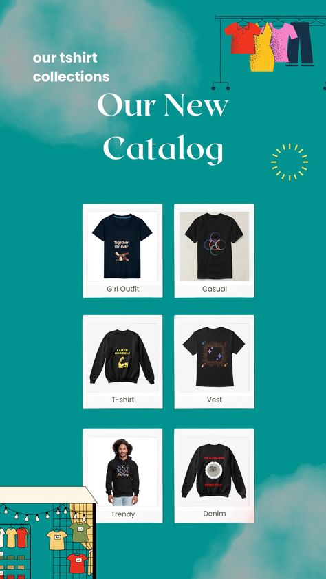 Tshirt Catalog Design, New Catalogue, Catalog Design, Tshirt Design, T Shirt Vest, New T, Start Up, Print On Demand, Girl Outfits