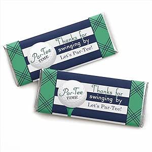 Big Dot of Happiness Par-Tee Time - Golf Birthday or Retirement Party Candy Bar Wrappers Favors Set 24 Party Candy Bar, Golf Theme Party, Retirement Party Favors, Golf Party Favors, Par Tee, Golf Birthday Party, Easy Party Decorations, Candy Bar Party, Candy Buffet Tables