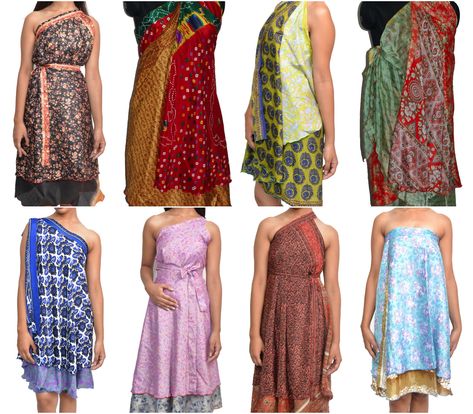 This tutorial tells you how to wear magic skirts in 10 ways, magic skirts can be wear as beach skirts, party skirts etc. follow steps to wear magic skirts. Magic Skirt Tutorial, Wrap Skirt Tutorial, Empire Style Dress, College Dress, Wrap Skirt Pattern, Magic Skirt, Sari Skirt, Magic Wrap, Outdoor Dress