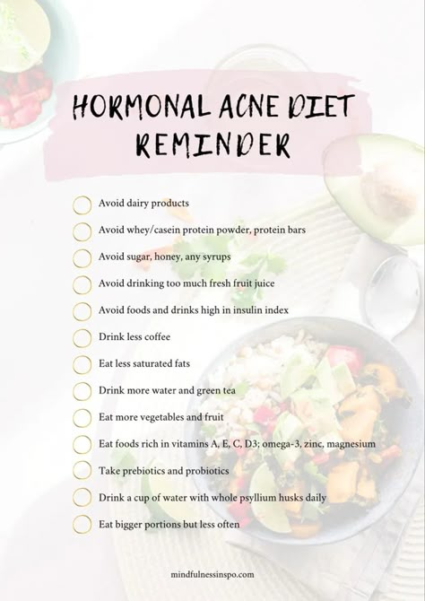 Hormonal Balance Diet, Anti Acne Diet, Hormonal Acne Diet, Hormone Nutrition, Clear Skin Diet, Foods To Balance Hormones, Acne Diet, Acne Tips, Inflammation Diet