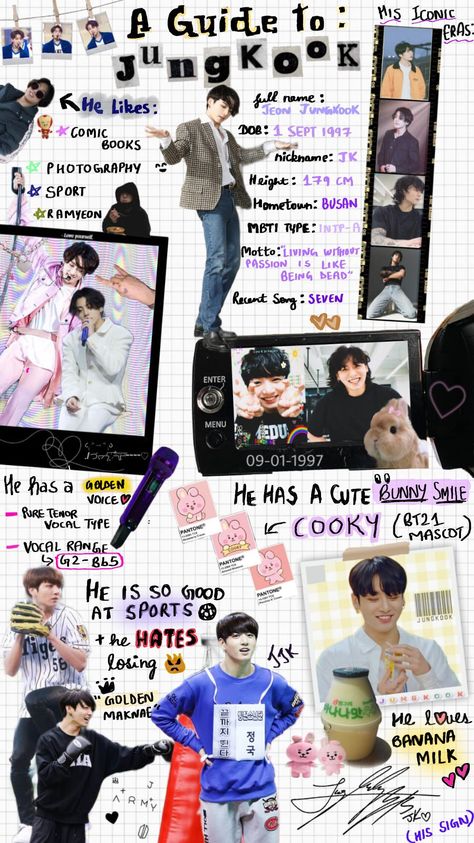 I made this pin to show fun facts and hobbies about Jungkook so the new ARMYs can know about him better. I love everything about this man. #kpoponpinterest Jungkook Facts, About Jungkook, Vocal Range, This Man, Trivia, Jeon Jungkook, Chemistry, Fun Facts, The Voice