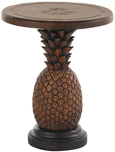 Alfresco Living Pineapple Table - Brown - Tommy Bahama Outdoor Alfresco, Alfresco Living, Florida Flamingo, Pineapple Table, Florida Kitchen, Tropical Bedroom, Tommy Bahama Outdoor, Tropical Bedrooms, Farmhouse Side Table