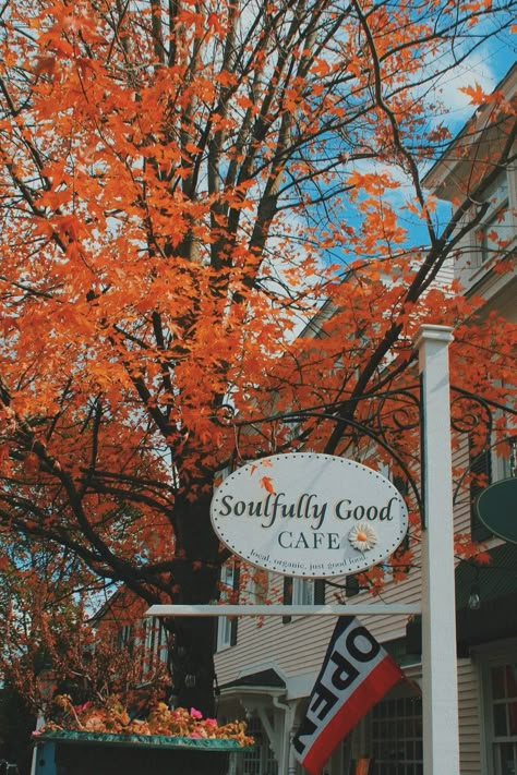 Vermont Autumn Aesthetic, Woodstock Vermont Winter, Vermont Fall Aesthetic, Woodstock Vermont Fall, Autumn Vermont, Vermont Aesthetic, Vermont Autumn, Fall Town, Autumn Town