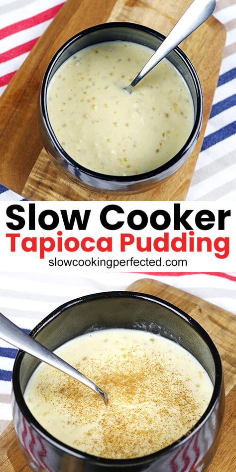 Tapioca Recipe, Pudding Recipes Homemade, Easiest Desserts, Tapioca Recipes, Crockpot Dessert Recipes, Tapioca Pudding, Crock Pot Desserts, Slow Cooker Desserts, Custard Recipes