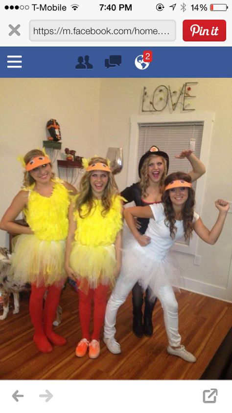 Duck duck goose costume #diy Diy Tweety Bird Costume, Diy Duck Costume For Women, Duck Duck Goose Costume, Goose Costume Diy, Diy Duck Costume, Duck Costume Diy, Charlotte Web Costume, Farm Costumes, Honk Jr