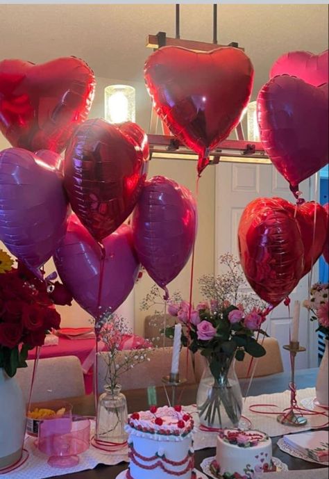 Vday Aesthetic Party, V Day Party, Valentine Party Aesthetic, Galentines Day Girls Aesthetic, Galentines Party Aesthetic Decor, Hearts Birthday Party Theme, Valentines Day Party Decor, Valentine’s Day Birthday, St Valentin Aesthetic