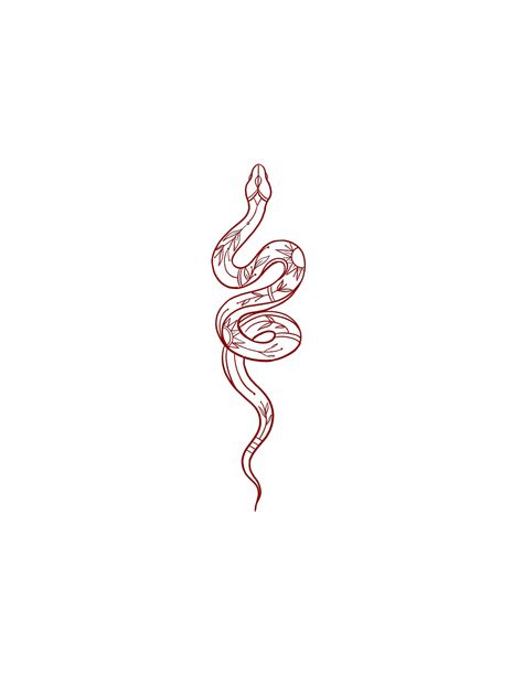 Snake Rebirth Tattoo, Line Work Leg Tattoos Women, Snake Coil Tattoo, Feminine Snake Tattoo Beautiful, Snake Tatoos Aesthetic, Snake Rib Tattoos For Women, Red Snake Tattoos For Women, Snake Back Tattoo Women, Spine Snake Tattoos For Women