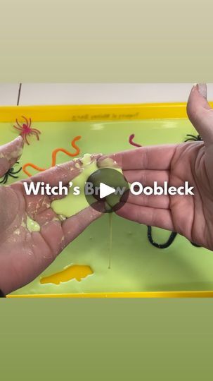 1K views · 1.1K reactions | WITCH’S BREW OOBLECK 🧙🪄✨

This activity is so fun and so easy to put together! 

Here’s what you’ll need: 👇
▪️2 cups cornstarch 
▪️1 cup water
▪️Food coloring (optional) 

Mix all of the ingredients together to create oobleck! Pour it onto a tray or baking sheet and add some spooky items to make it festive for Halloween! 🎃👻🎉

To dispose: let it dry over night, crack it, and throw it away! 

This is one of my favorite activities from my 31 Halloween Activities eBook! Want more activity ideas? 

Comment “ebook” and I’ll DM you a link for more spooky fun! 🔗

Halloween activity, sensory play, sensory activity, activities for kids, Halloween play, sensory fun, learning through play, easy activities for kids, at home activities, SAHM activities, easy diy activi Halloween Sensory, All Kids, Home Activities, Easy Activities, Halloween Activities, Learning Through Play, Sensory Activities, Sensory Play, Food Coloring