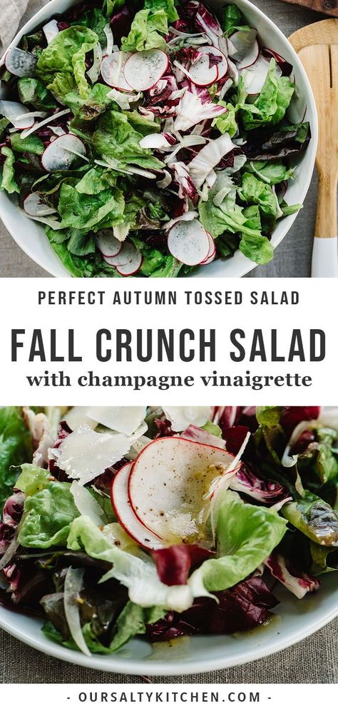 Salad For Fall, Tossed Green Salad, Salad Thanksgiving, Butter Lettuce Salad, Autumn Salad Recipes, Spring Mix Salad, Thanksgiving Salad, Butter Crunch, Clean Eating Salads