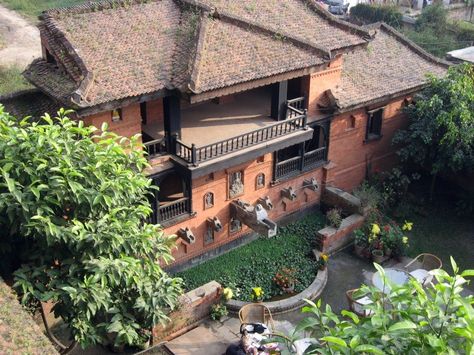 Kantipur Temple House. An oasis of comfort and peace in the heart of Kathmandu Traditional Nepalese architecture and creativity blended with modern convenience Garden settings, Rooftop vista, Local and International cuisine Friendly and efficient service. Nepali Architecture House, Newari House Design, Nepalese Architecture, Nepali House, Nepal House, Newari Architecture, Nepali Architecture, Inspirational Landscapes, Hindu Architecture