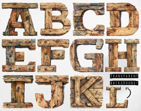 Wooden Typography, Rustic Wood Texture, Stick Letters, Wood Lettering, Wooden Alphabet Letters, Rgb Color Codes, Wooden Initials, Letters Png, Wooden Alphabet