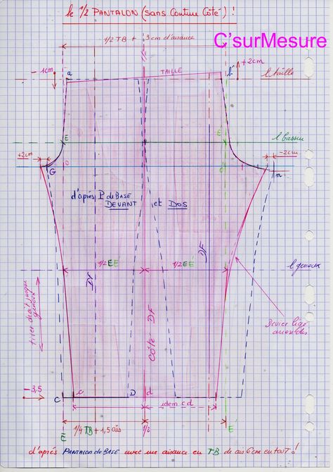 Trace pantalon sans couture côté Pants Pattern Free, Cloak Pattern, Toddler Sewing Patterns, Couture Techniques, Sewing Design, Fashion Sewing Pattern, Diy Couture, Barbie Dress, Doll Clothes Patterns