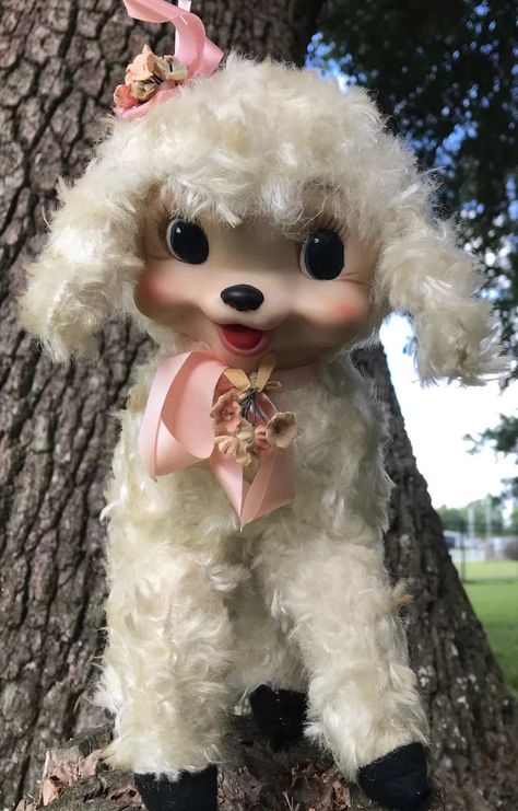 Lovely Little Lambie Rushton Toys, Vintage Stuffed Animals, Animals For Sale, Doll Plushies, Nostalgic Images, Rubber Face, Baby Lamb, Vintage Kitsch, Vintage Plush