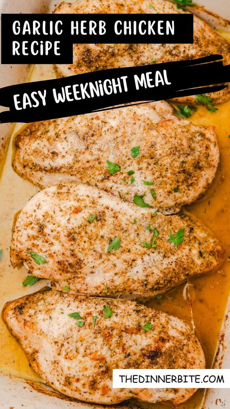 Savory, juicy, and oh-so-delish! 😋 Introducing our Garlic Herb Chicken - the ultimate easy-to-make weeknight meal! Say hello to tender chicken infused with flavorful garlic and herbs. It's a crowd-pleaser and perfect for busy weeknights! 🍽️👨‍🍳 Lipton Savory Herb And Garlic Chicken, Garlic And Herb Chicken Marinade, Garlic Herb Baked Chicken, Garlic Herb Chicken Marinade, Lipton Savory Herb And Garlic Recipe, Garlic And Herb Seasoning Recipe, Garlic Herb Chicken Breast, Garlic And Herb Chicken, Herb Roasted Chicken Breast