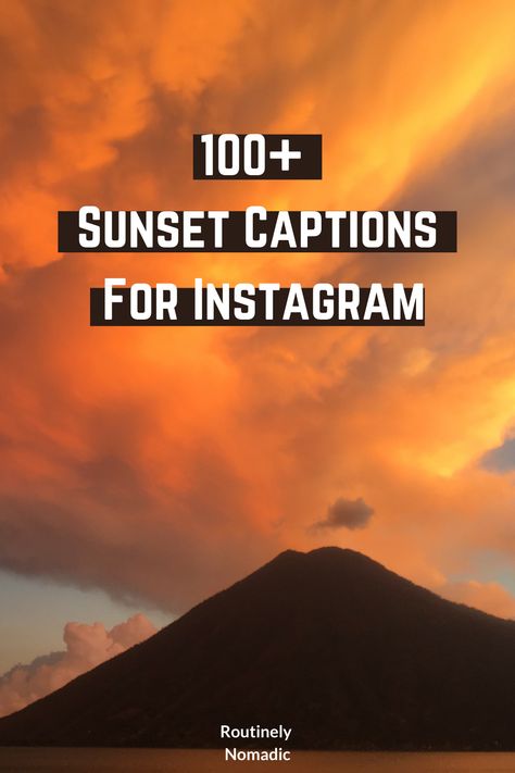 Did you just experience the most amazing sunset and are now looking for sunset quotes or the perfect sunset captions for Instagram? Here are some the most beautiful, romantic, short, inspirational and funny quotes about sunsets including ones about sunset on the beach, sunset and the sky and sunrise and sunset. Find the best one that fits your experience, picture or just inspires you! Perfect Sunset Quotes, Quotes For Sunset Pictures Instagram, Short Caption For Sunset Picture, Sunset With You Quotes, Captions For Sunrise Pictures, Caption For Sunset Picture, Sunset Sayings, Sun Captions, Quotes About Sunsets