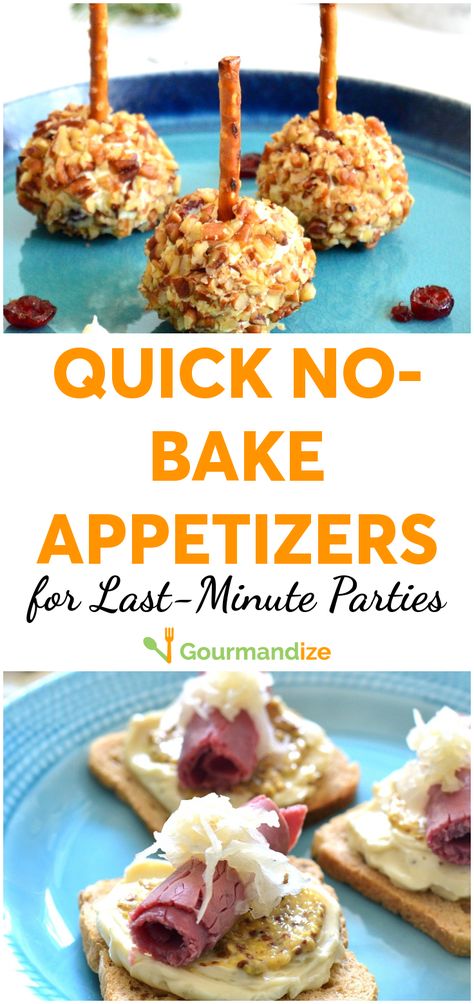 Last-minute entertaining doesn't need to be stressful. Here are 40 no-bake appetizers to keep your guests happy and your blood pressure down!  #nobakeappetizers #appetizers #nobake #easyappetizers #quickappetizers #fastappetizers #quicknobakeappetizers #fingerfoods #partyfoods #partyfoodrecipes #bestpartyfoods #bestappetizers Appetizers No Bake, Bake Appetizers, Fast Appetizers, Cold Finger Foods, Baked Appetizers, Party Snacks Easy, No Cook Appetizers, Fall Appetizers, Bite Size Appetizers