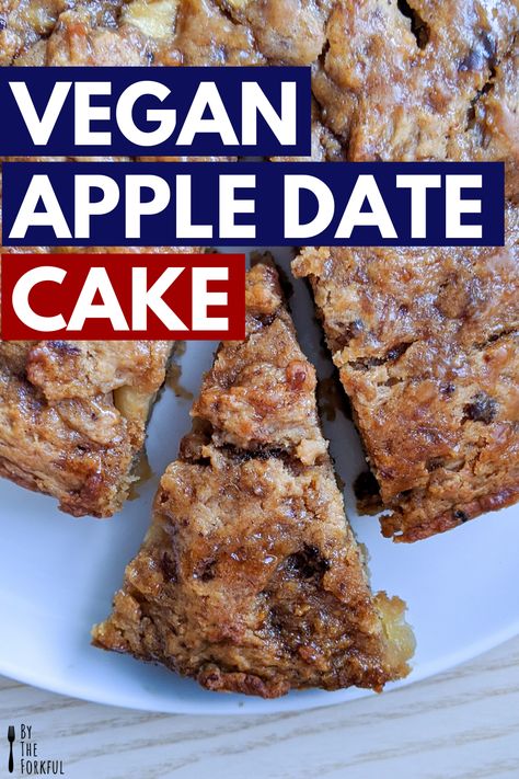 Baking With Date Syrup, Date And Apple Cake, Apple Dates Recipes, Vegan Date Cake, Soft Apples, Vegan Applesauce, Vegan Apple Cake, Apple Cinnamon Cake, Cinnamon Glaze