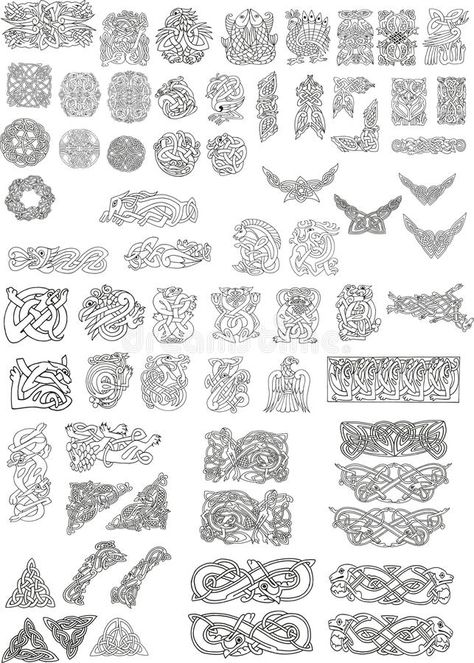 Celtic motifs stock illustration Scroll Tattoos, Viking Ornament, Celtic Images, Viking Tattoo Symbol, Engraving Tattoo, Celtic Ornaments, Celtic Tattoo, Norse Pagan, Celtic Patterns