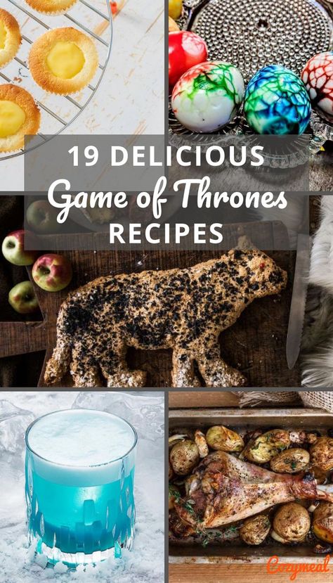 Hunger is coming. And we're ready.  Whether you're planning an epic finale party or just looking for some unique Game of Thrones inspired recipes for this Sunday night, we have you covered.  From Deviled Dragon Eggs to proper mutton stew to Sansa's lemon cakes, we cover it all here with these 19 #GameofThrones inspired recipes and eight Cozymeal #GoT themed cooking classes. Mutton Stew, Game Of Thrones Food, Game Of Thrones Birthday, Deviled Eggs Recipe Classic, Medieval Recipes, Lemon Cakes, Game Of Thrones Party, Trendy Games, Deviled Eggs Classic