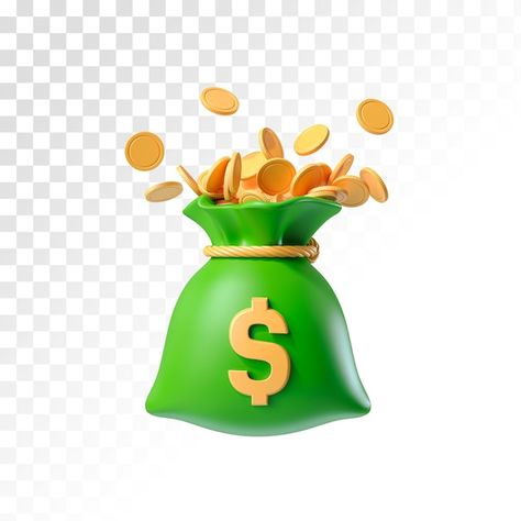 Money bag icon full green money bag with... | Premium Psd #Freepik #psd #money-cartoon #deposit #deposit-money #income Brown Money Icon, Money Bag Illustration, 3d Money Icon, Dollar Sign Icon, Money Icons, Food Poster Design, Bag Icon, Aesthetic Instagram Theme, Money Bag