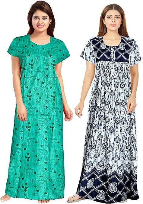 The Combo Jaipuri Printed Indian full length Nighty with lightweight For Women is made of 100% Cotton Fabric for a comfortable and airy soft and comfortable feel. MADE In INDIA
The nighty, nightgown or sleepwear for women dress comes in free size up to XL completely adjustable (Length-52,Waist-40,Bust-44) With Full Ankle Length. It is completely comfortable apparel for nightwear and ease of movement while you sleep. Nighty Designs Indian Cotton, Nighty Designs Indian, Nighty Designs, Nighty For Women, Cotton Nighties, Indian Cotton, Nightgowns, Night Dress, Nightwear