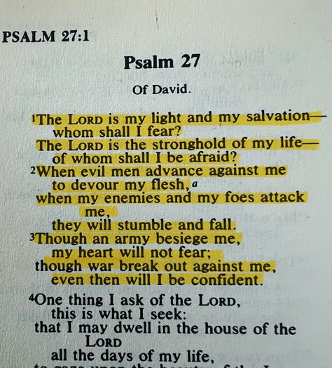 Psalms 27:1-3 The Lord is my light and my salvation, whom shall I fear? . . . . . #fyi Psalms 27, Whom Shall I Fear, The Lord Is My Light, Psalm 27, Fear Of The Lord, Jesus Quotes, Sunday School, Abba, The Lord