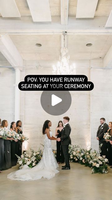 Green Wedding Shoes | Jen on Instagram: "Would you do this at your wedding?   We love all the unique ceremony seating ideas we have been seeing! This idea is one of our faves since neither the photographer or videographer are in the way of the guests’ view – and if your guests need to take a photo, that phone in the aisle isn’t ruining YOUR photos! Win Win!   👉🏼 Save this for your future wedding inspo and if you are looking for more ways to get creative with your wedding ceremony seating, we got you! Check this post out: https://greenweddingshoes.com/how-to-get-creative-with-your-wedding-ceremony-seating/ (or direct link in bio)  Reel + cover photo thanks to @hopeherphotography  #weddingideas #weddinginspo #weddingceremony #weddingtips" Round Wedding Ceremony Seating, Unique Wedding Ceremony Seating, Wedding Party Sitting During Ceremony, Runway Ceremony Seating, Wedding Ceremony Seating Arrangement, Circular Wedding Ceremony, Ceremony Seating Ideas, Wedding Ceremony Seating, Reel Cover