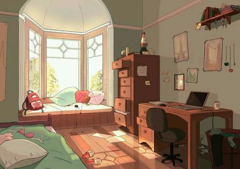 Anime Bedroom, Bedroom Drawing, Bg Design, Background Drawing, Anime Room, Cartoon Background, Animation Background, Room Decorations, Wallpaper Bedroom