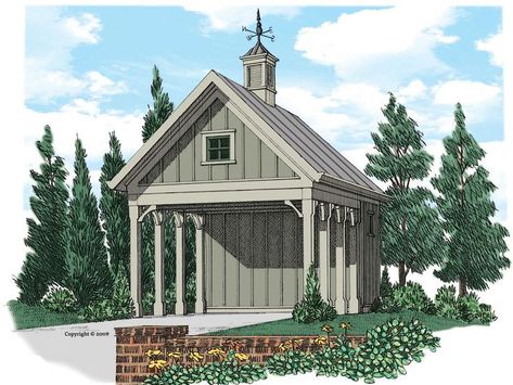 1-Car Carport Plan, 086G-0003 Carport With Walkway To House, Porch Carport Combo, Carport With Bonus Room Above, Open Garage Carport Ideas, House With Carport On Side, Carport Ideas Australia, Carport In Front Of Garage, Carport With Storage Room, Build A Carport