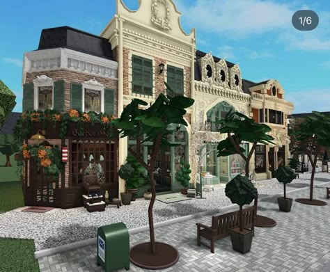 Bloxburg Instagram, Unique Houses Exterior, Bloxburg Cottage, European Kitchen, Apartments Exterior, Collage Des Photos, Apartment Exterior, Bloxburg Builds, House Decorating Ideas Apartments