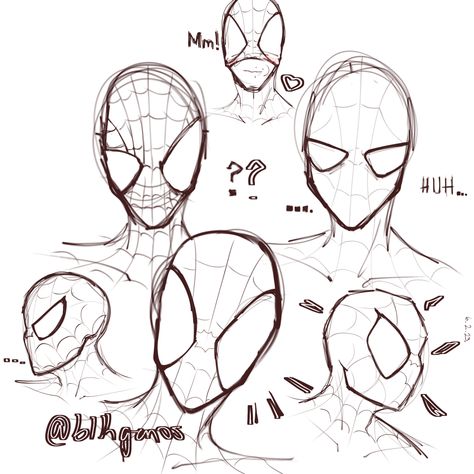 <3🕷️�🕷️🕸️🕷️🕷️🕷️🕷️🕷️🕷️ Spiderman Facial Expressions Drawing, Spiderman Mask Reference, Spiderman Face Expression, Spiderman Eye Expressions, Spider Man Persona Drawings, Spider Oc Base, Drawing Poses Spiderman, Spiderman Body Base, Spidersona Art Poses