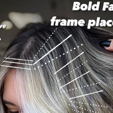 Lisa Mathews / Hair Educator on Instagram: "Bold face frame foil placement Save this for reference and read below ⬇️ If you want a moneypiece that frames the face you must connect the side foils going all the way down the sides of the face. This is my go to method ⬇️ Start by working on a diagonal taking 3 back to back teased weaves closest to the face Alternating between teased weaves and teased slices helps soften the blend and will give a seamless result Pro tip! Don’t forget to foil right above the ear!! This foil will connect the back section to the front and give your client brightness below the ear Start to pivot as you work up to the mohawk section Bold money piece First foil- slightly teased slice Second foil- teased slice Third foil- teased slice (teasing more with ea Bold Face Frame, Bold Money Piece, Foil Placement, Money Piece, Face Frame, Face Framing, Way Down, The Face, Foil