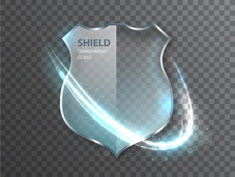 Shield Vector, Glass Shield, 3d Shapes, Shield Design, Illustration Girl, Creative Ads, Premium Vector, Defense, Art Reference