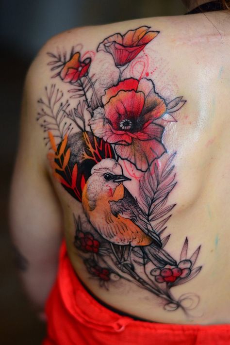 Tattoos Colorful, Illustrative Tattoos, Tattoos Watercolor, Colorful Tattoo, Tattoo Animal, Tattoo Trend, Watercolor Tattoos, Geniale Tattoos, Diy Tattoo