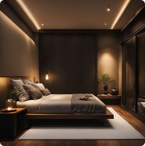 Bedset Idea, Chocolate Bedroom Ideas, Luxe Bedroom Design, Chocolate Bedroom, Dark Brown Bedrooms, Male Bedroom, Male Bedroom Ideas, Dark Wood Bedroom, Bedroom Basement