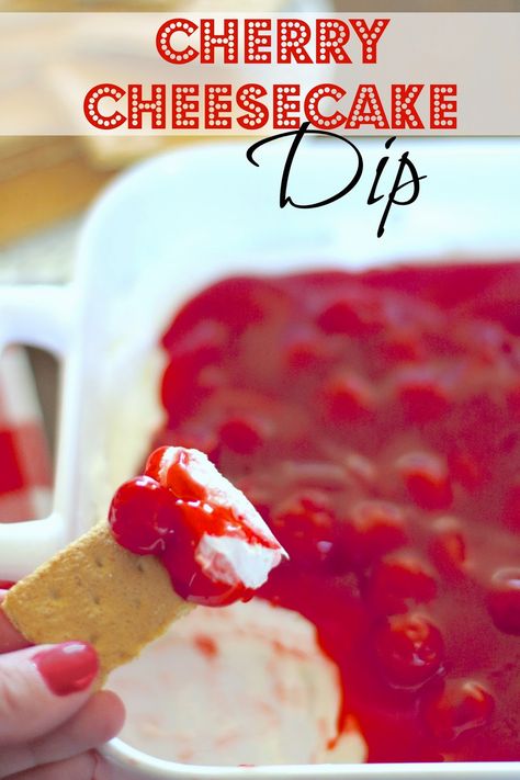 Cherry Cheesecake Dip is the ultimate dessert dip! So much easier than making a cheesecake but all the flavor! A must-make for the holidays! Cherry Cheesecake Dip, Creamy Dips, Cheesecake Dip Recipe, Desserts Dips, Butterscotch Pie, No Bake Cherry Cheesecake, Fruit Dips, Dessert Halloween, Cheesecake Dip